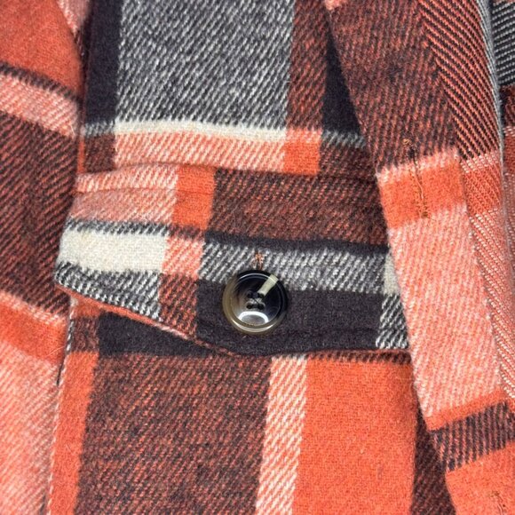 Long Fall Colors Flannel Coat - Picture 4 of 4